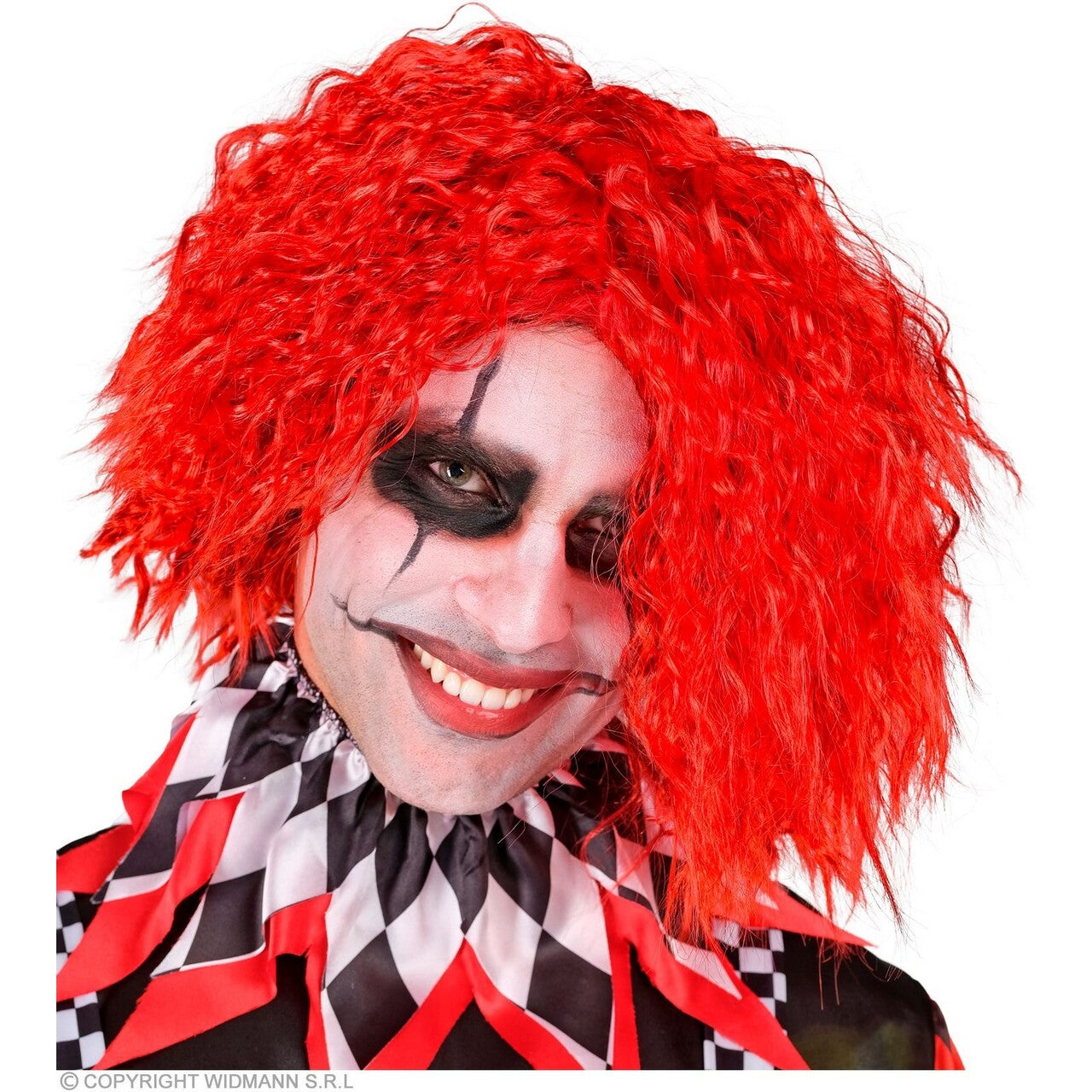 Op deze afbeelding zie je een Accessoires, van het merk Widmann. Pruik Enge Verwarde Clown Rood