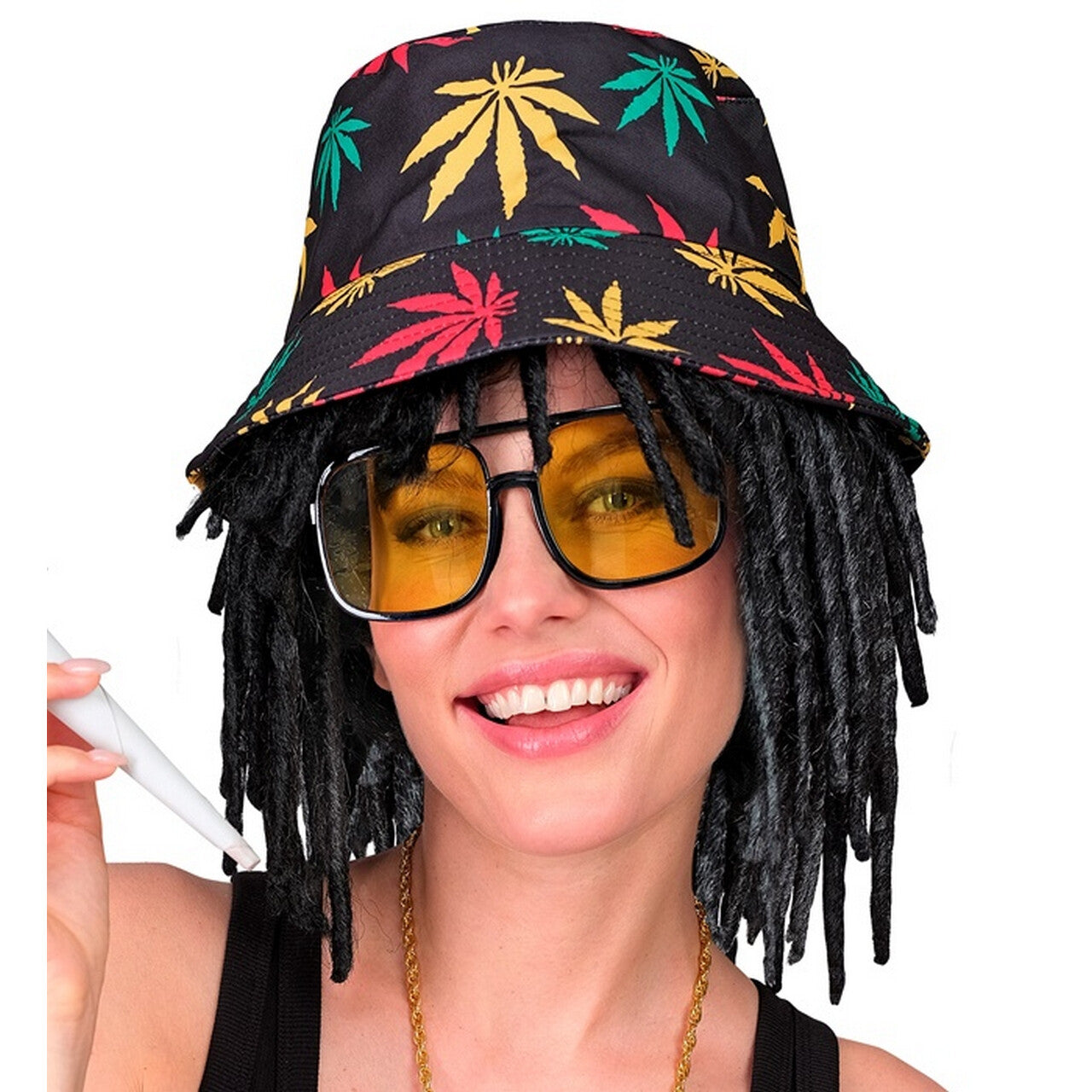 Op deze afbeelding zie je een Accessoires, van het merk Widmann. Rasta Pruik Ruud