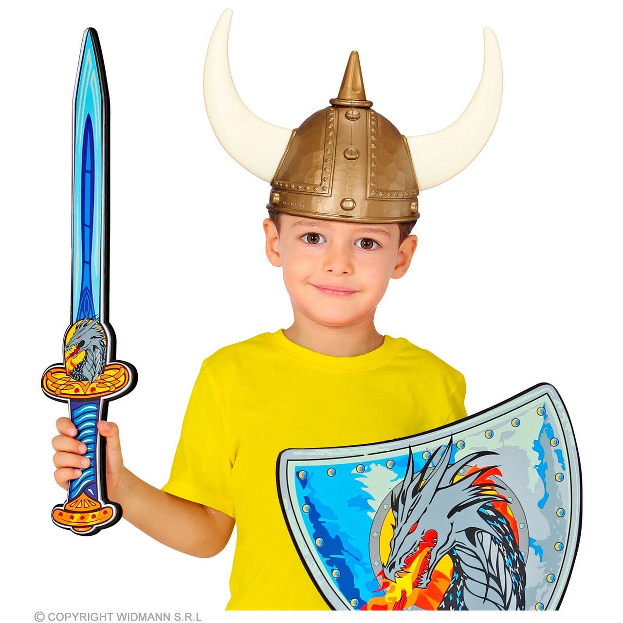 Op deze afbeelding zie je een Accessoires, van het merk Widmann. Viking Helm Met Hoorntjes Kind
