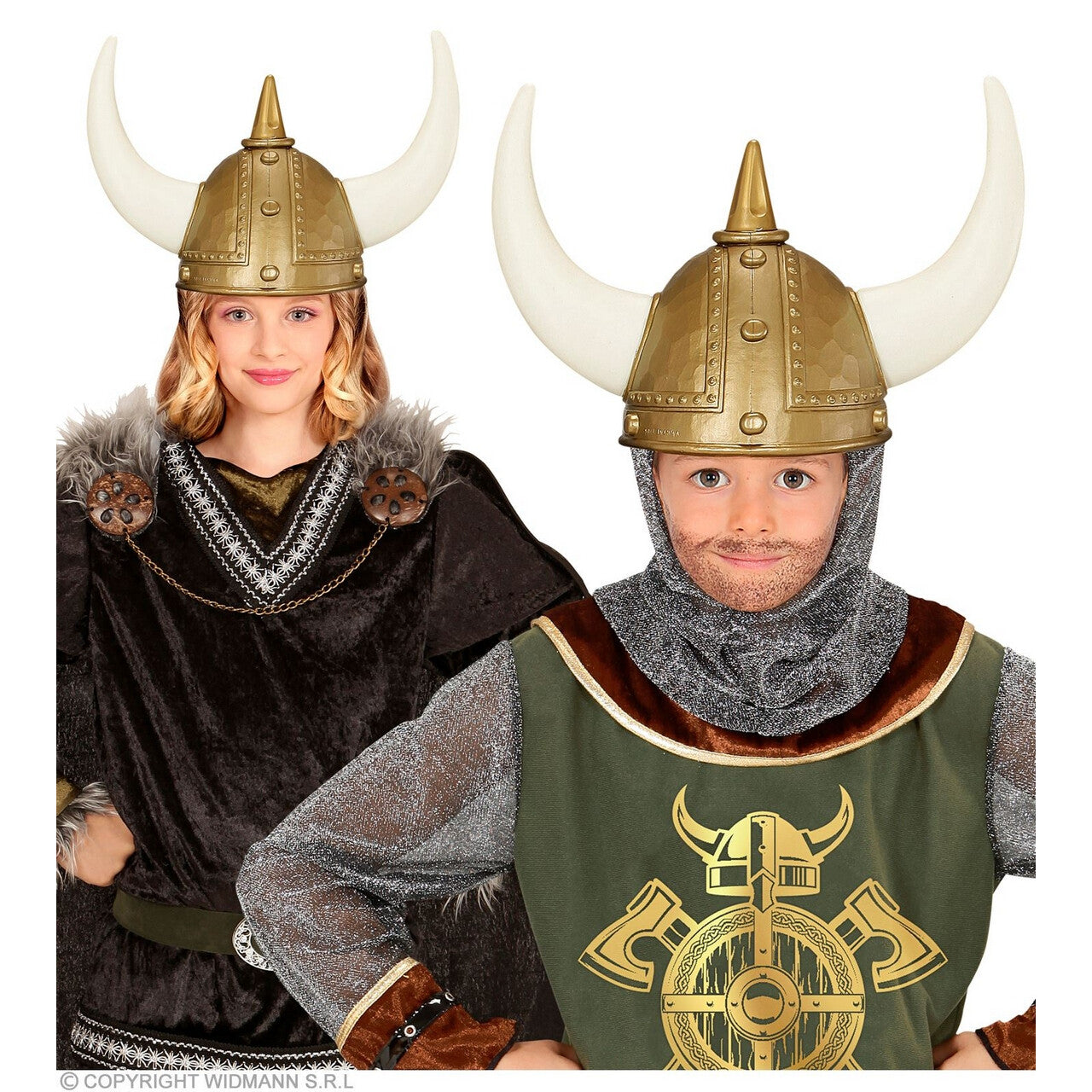 Op deze afbeelding zie je een Accessoires, van het merk Widmann. Viking Helm Met Hoorntjes Kind