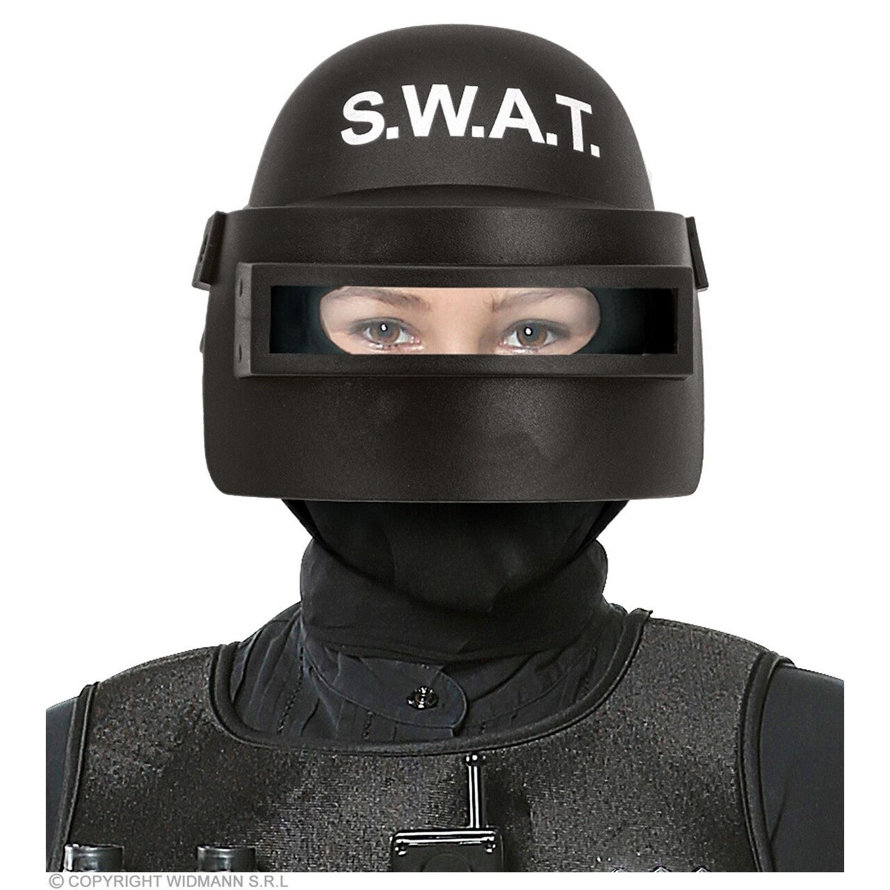 Op deze afbeelding zie je een Accessoires, van het merk Widmann. S.w.a.t. Helm Met Vizier Kind