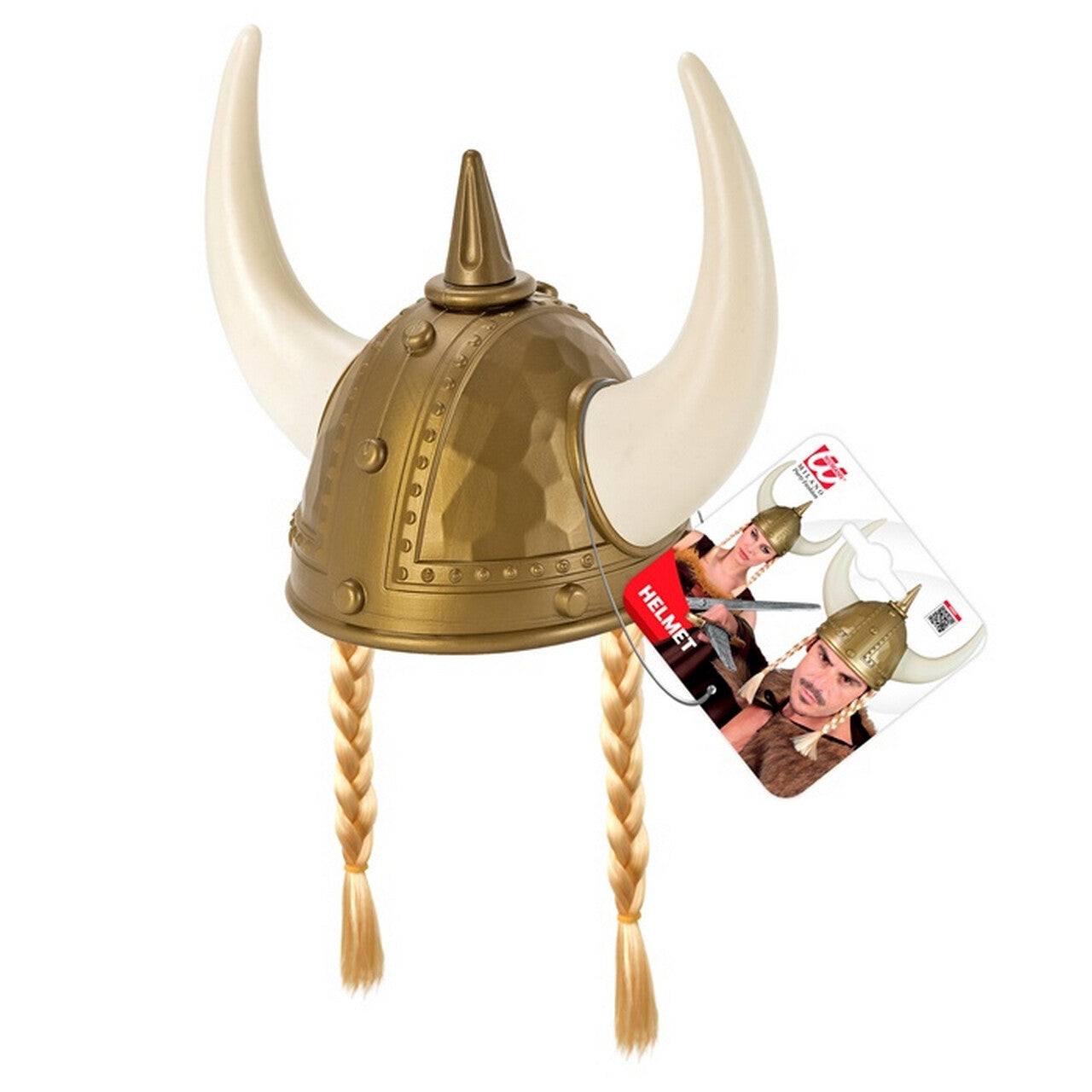 Op deze afbeelding zie je een Accessoires, van het merk Widmann. Viking Helm Met Hoorns En Vlechten