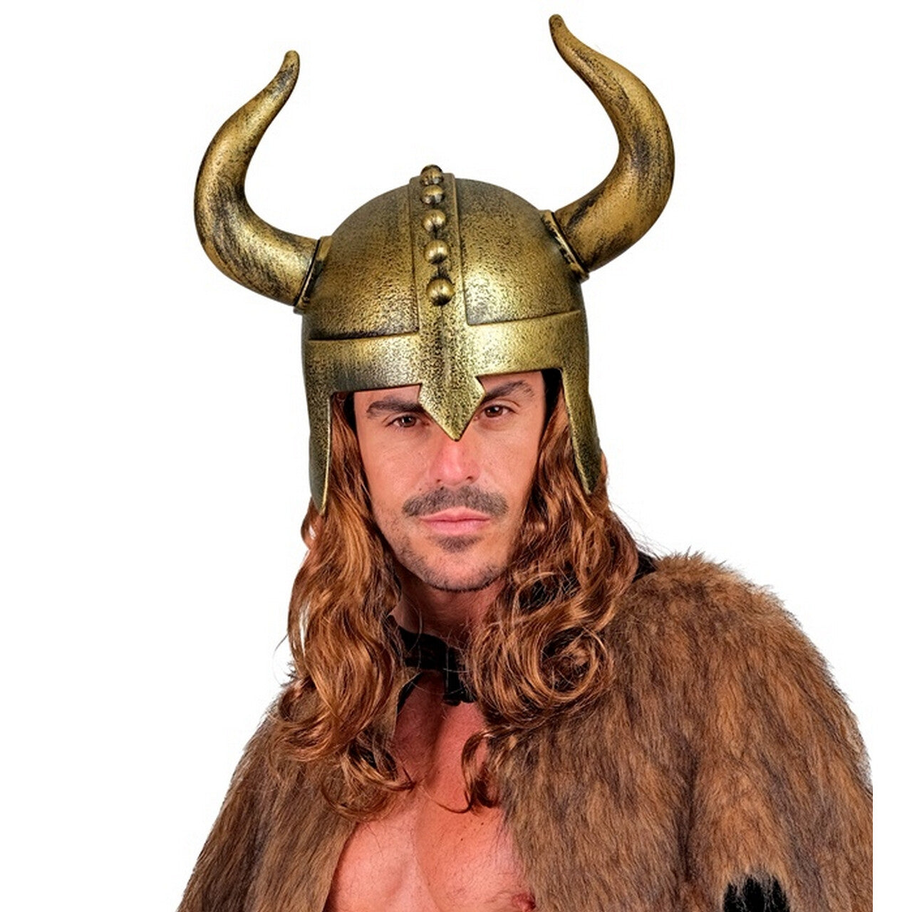 Op deze afbeelding zie je een Accessoires, van het merk Widmann. Gehoornde Viking Helm Hoiby