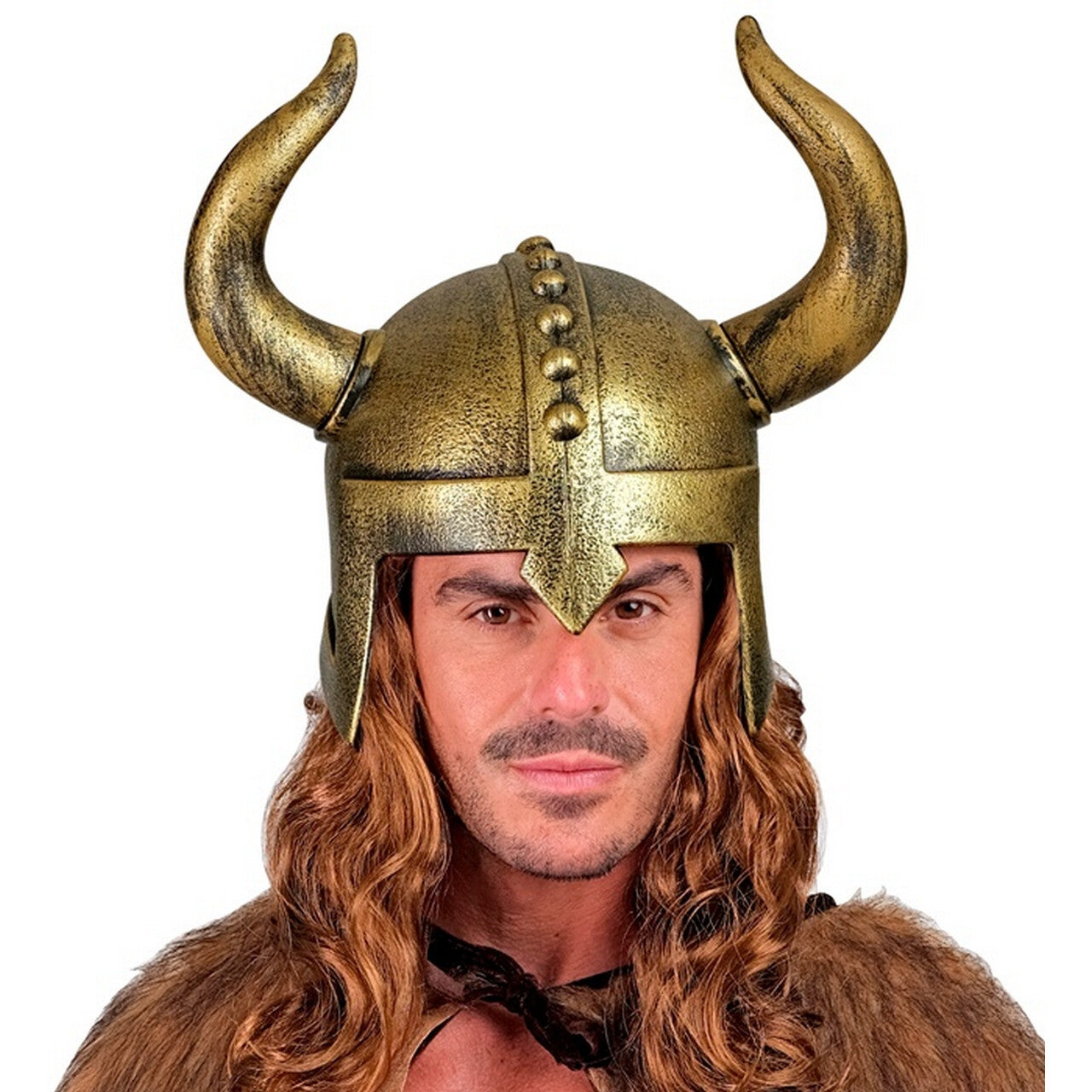 Op deze afbeelding zie je een Accessoires, van het merk Widmann. Gehoornde Viking Helm Hoiby