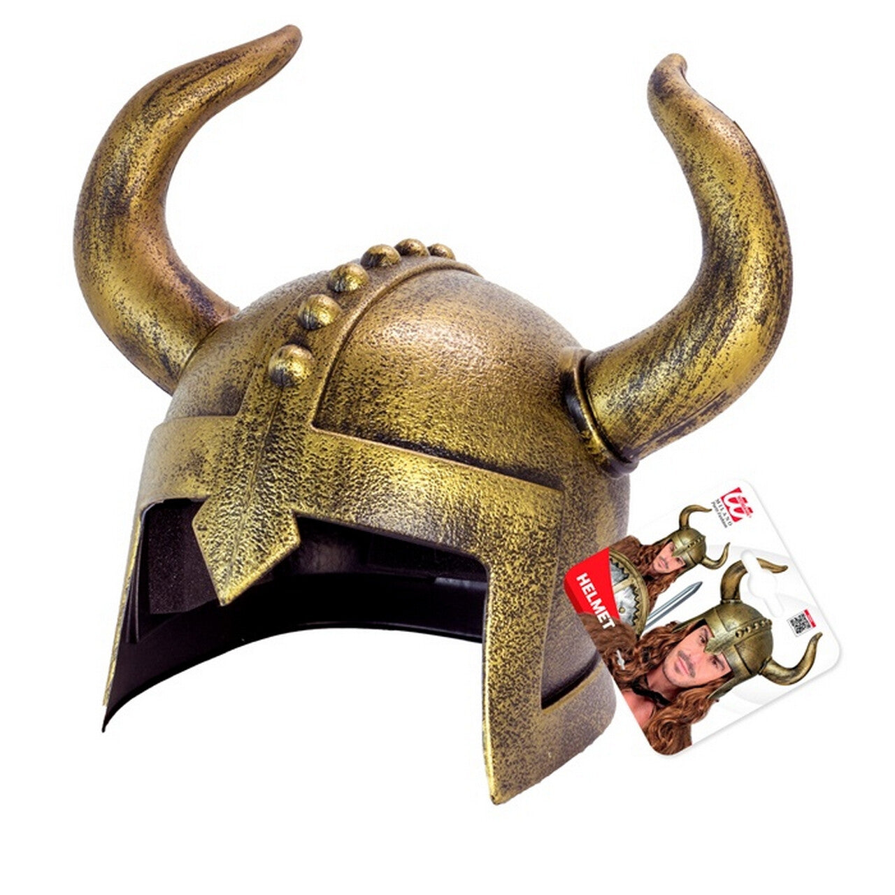 Op deze afbeelding zie je een Accessoires, van het merk Widmann. Gehoornde Viking Helm Hoiby