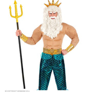 Op deze afbeelding zie je een Accessoires, van het merk Widmann. Neptunus Drietand Goud 137 Cm