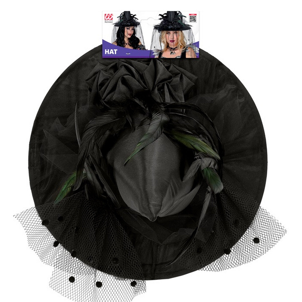 Op deze afbeelding zie je een Accessoires, van het merk Widmann. Heksen Hoed Petunia Kraaienveer