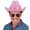 Glam Cowboy Hoed Roze Met Zilver