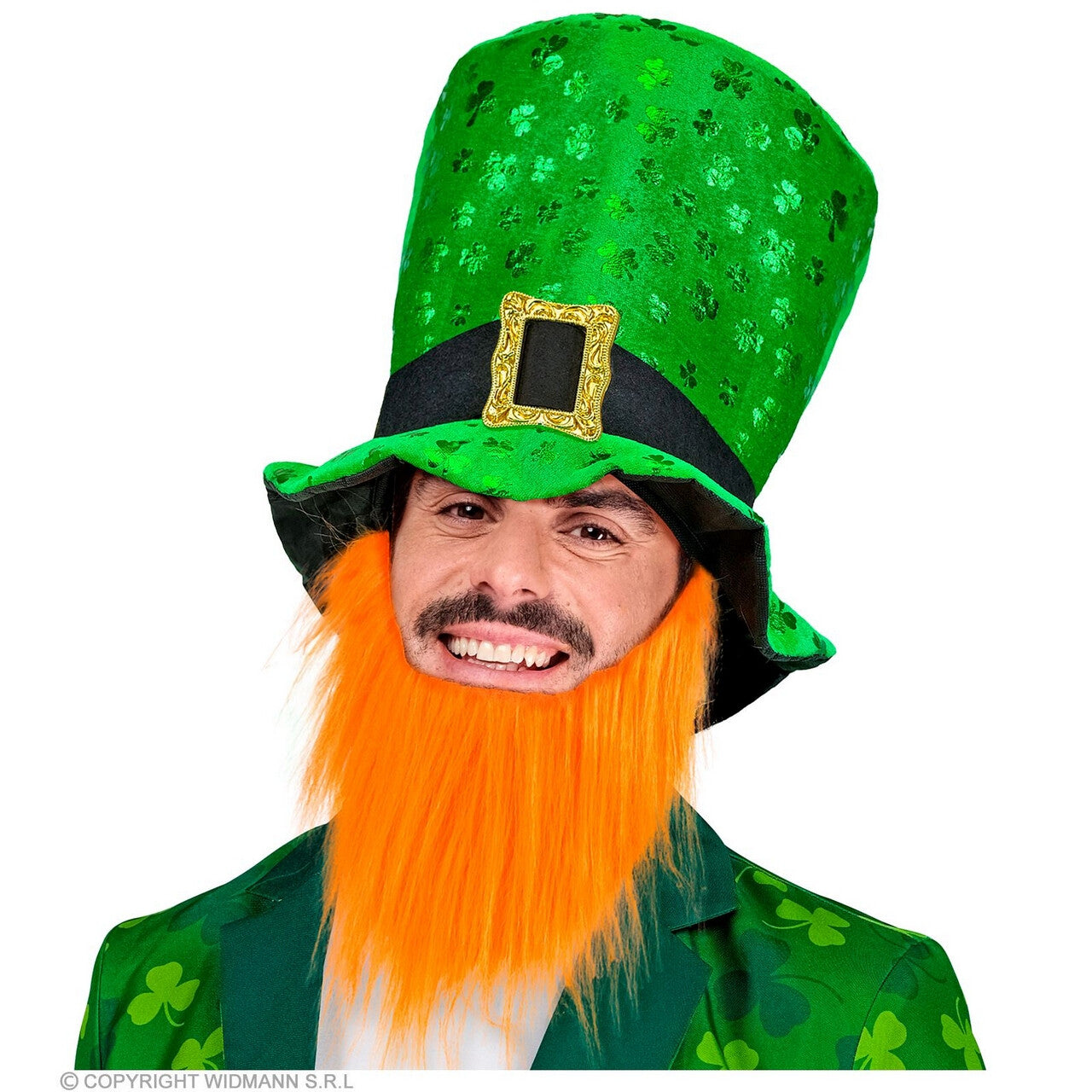 Op deze afbeelding zie je een Accessoires, van het merk Widmann. St. Patricks Day Hoge Hoed Met Baard