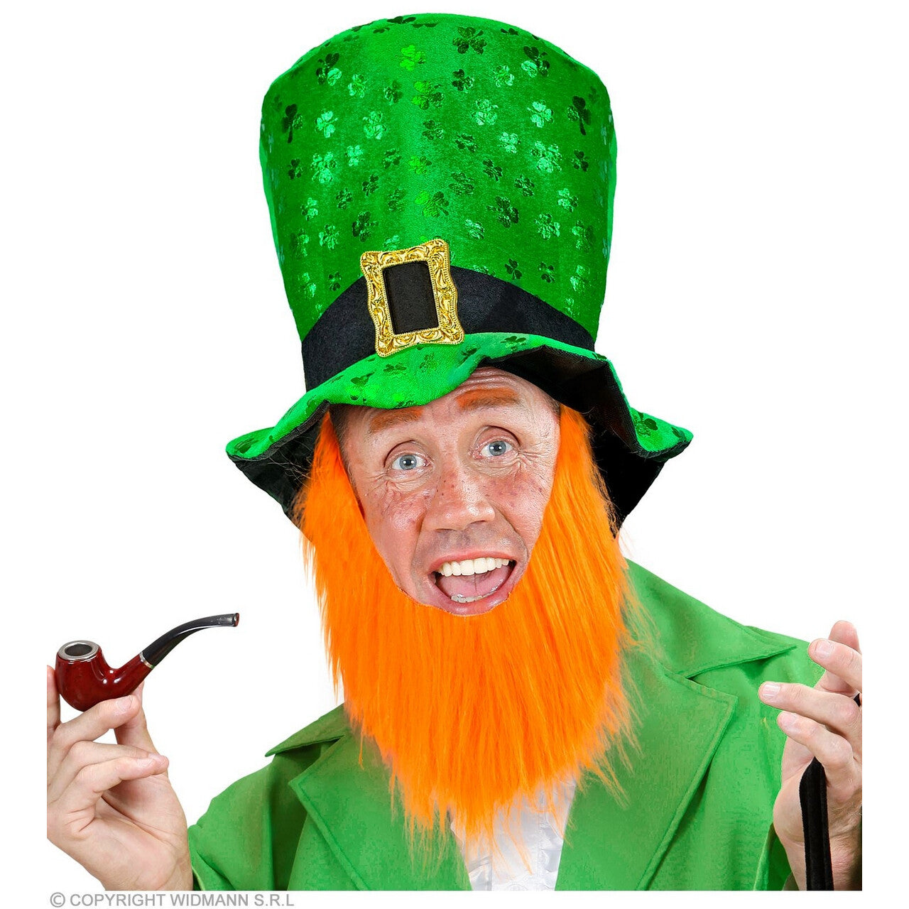 Op deze afbeelding zie je een Accessoires, van het merk Widmann. St. Patricks Day Hoge Hoed Met Baard