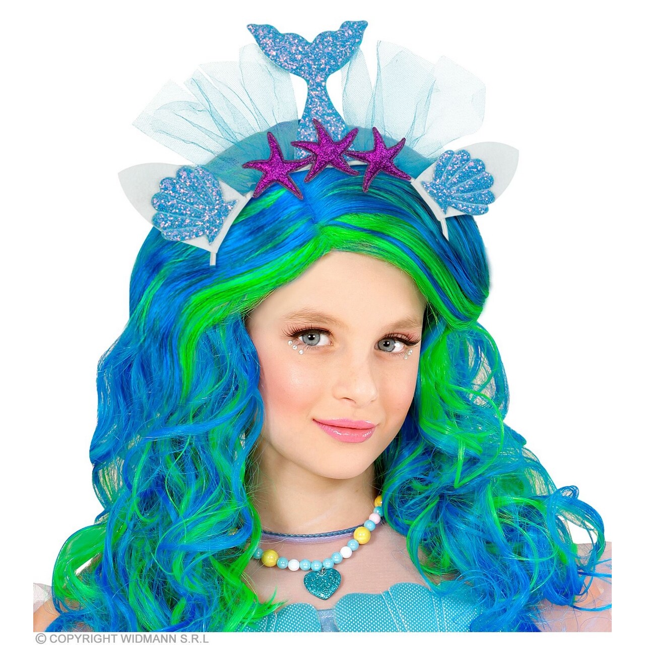 Op deze afbeelding zie je een Accessoires, van het merk Widmann. Hoofdband Blauwe Zeemeermin Aquaria