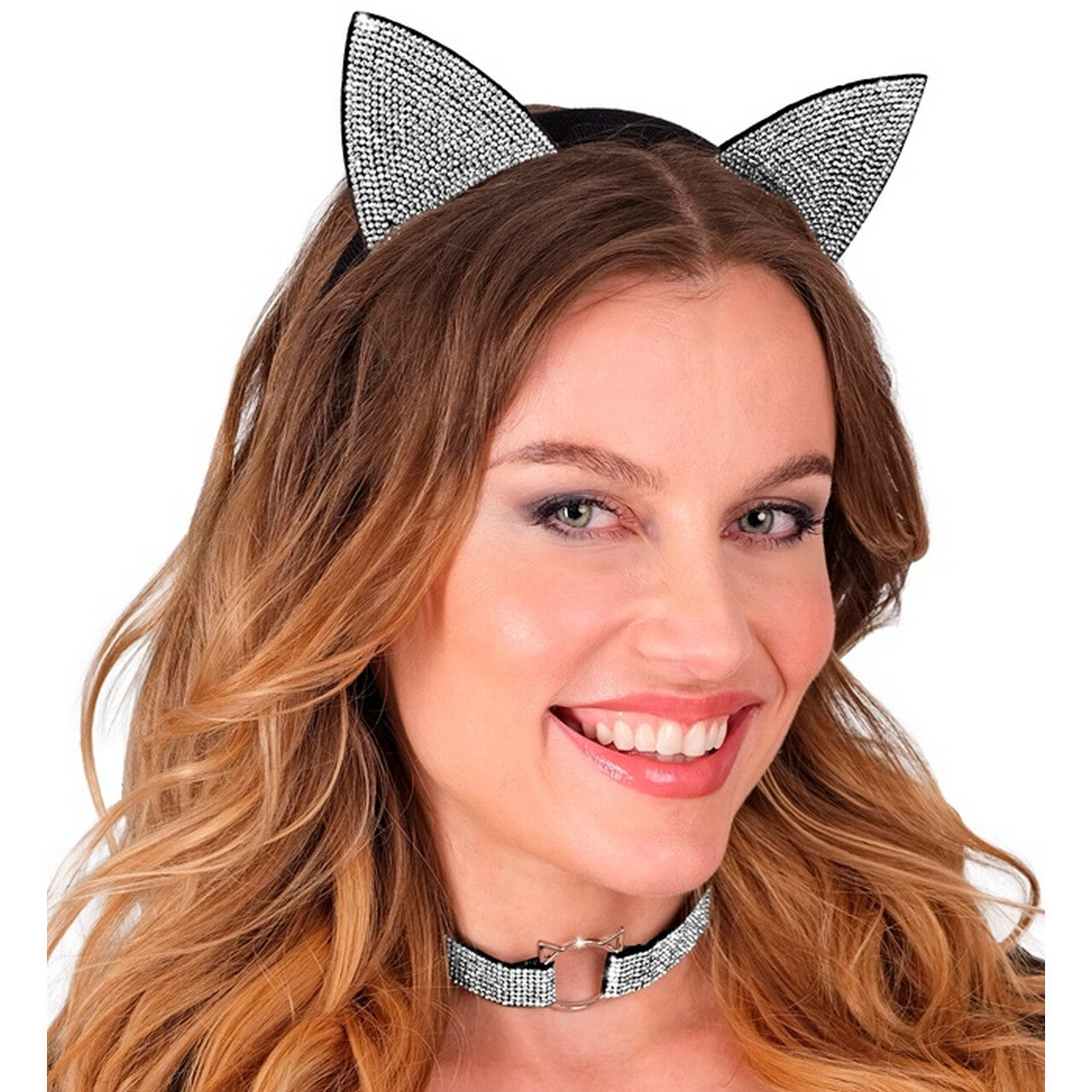 Op deze afbeelding zie je een Accessoires, van het merk Widmann. Kitty Cat Glam Set