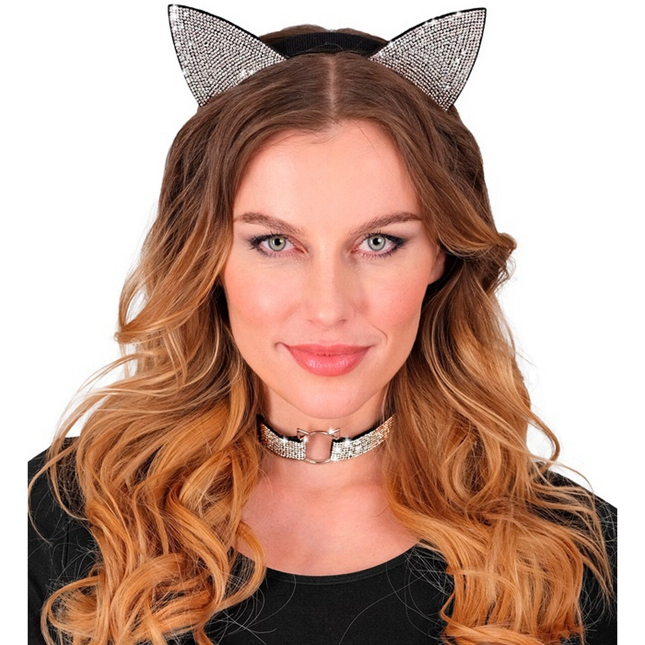 Op deze afbeelding zie je een Accessoires, van het merk Widmann. Kitty Cat Glam Set