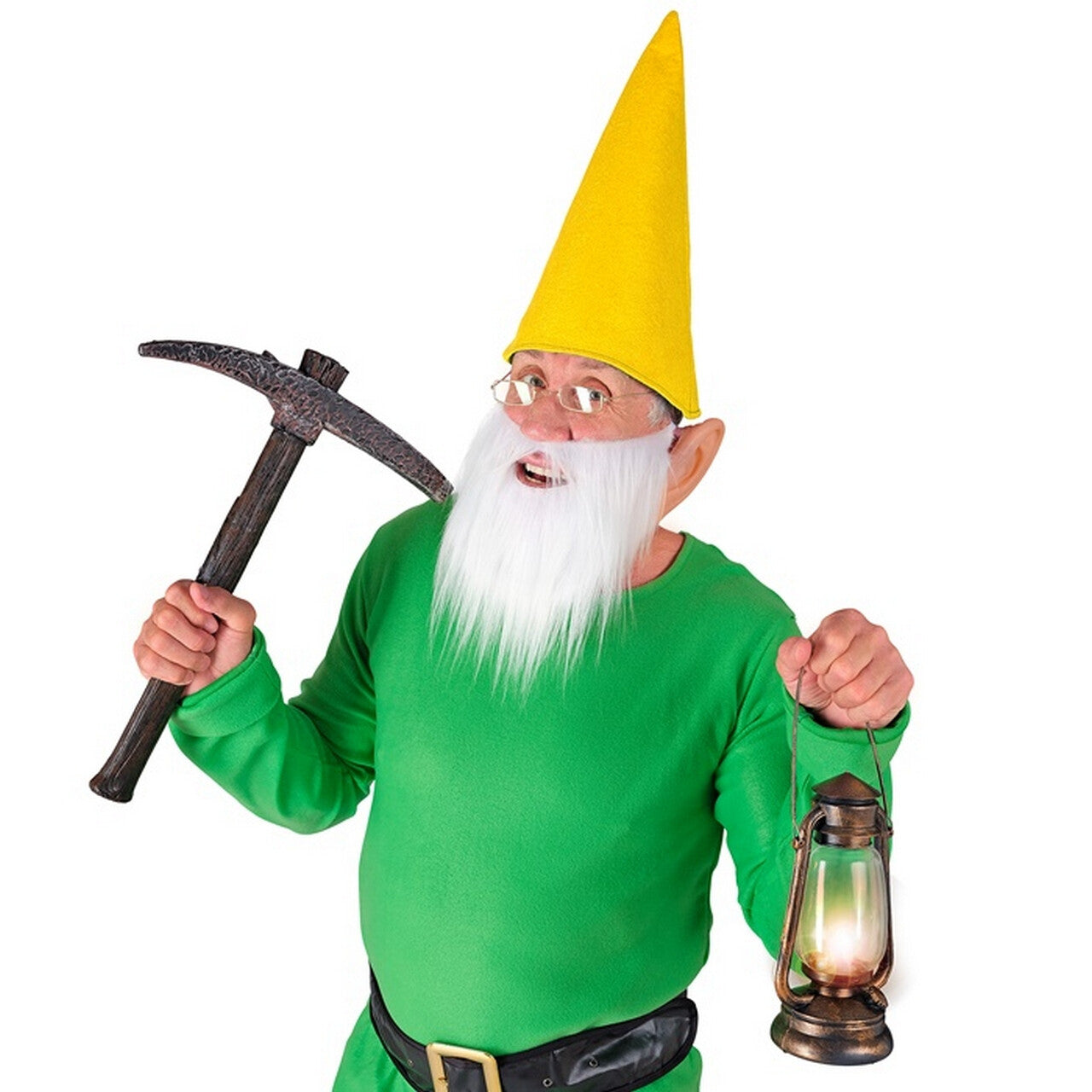 Op deze afbeelding zie je een Accessoires, van het merk Widmann. Kabouter Set Geel Driedelig