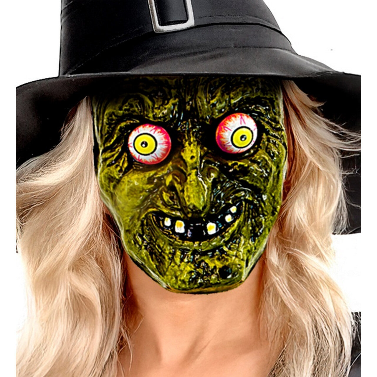 Op deze afbeelding zie je een Accessoires, van het merk Widmann. Masker Groene Bezeten Heks