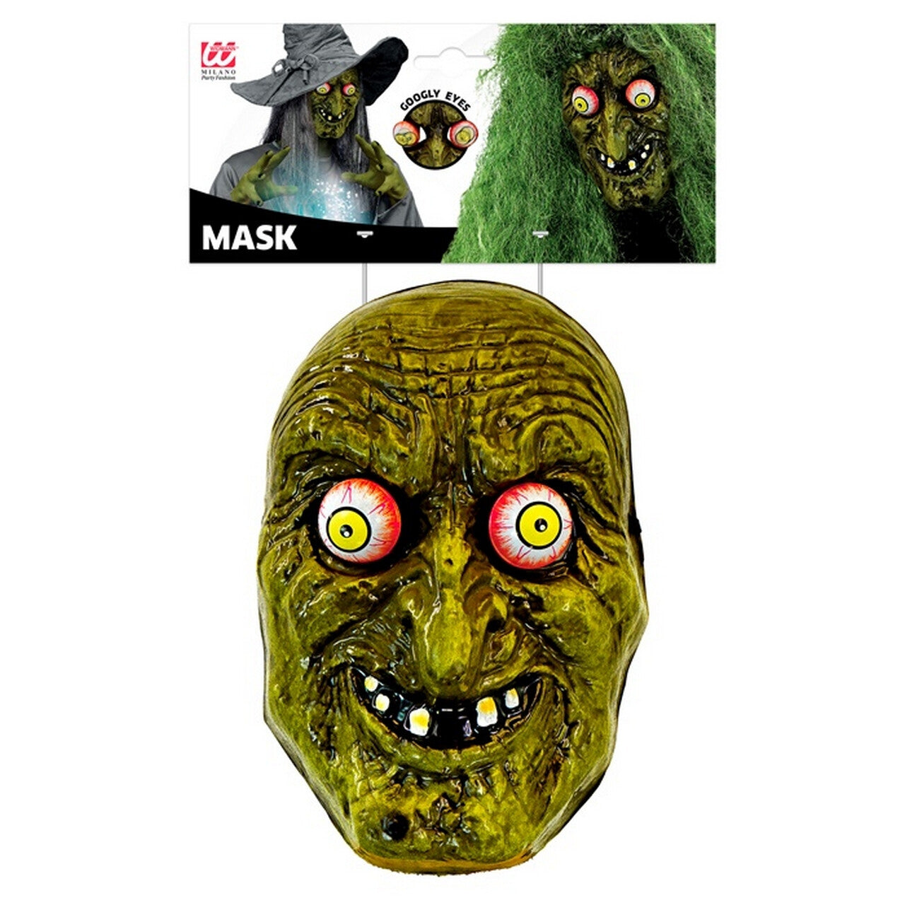 Op deze afbeelding zie je een Accessoires, van het merk Widmann. Masker Groene Bezeten Heks
