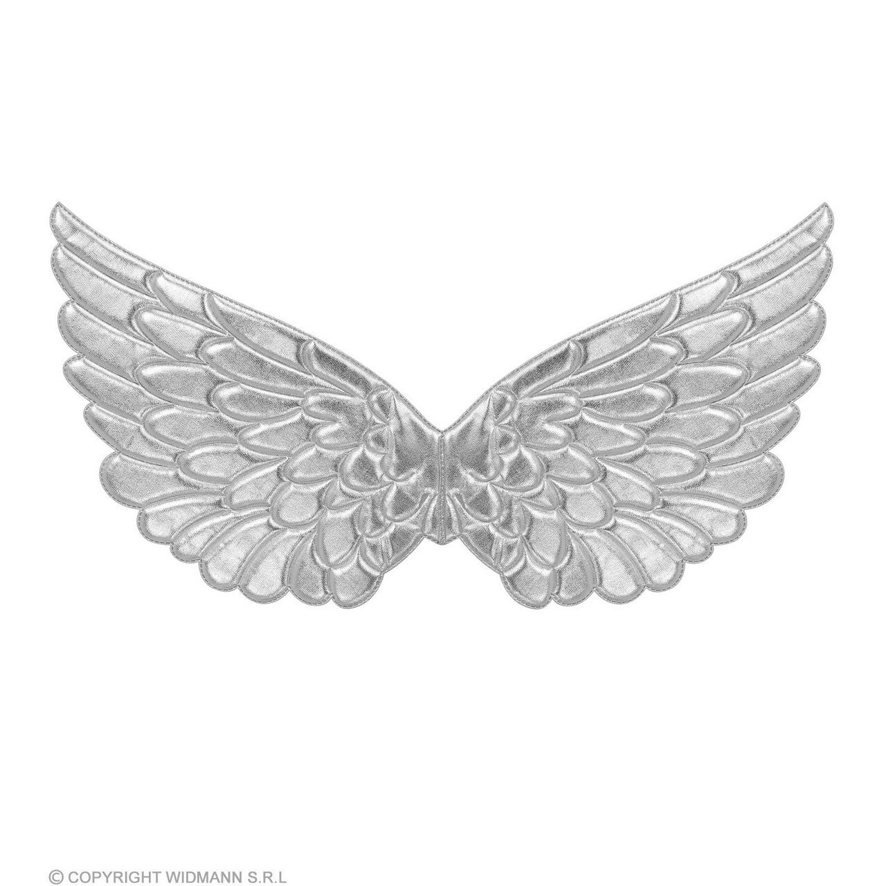 Op deze afbeelding zie je een Accessoires, van het merk Widmann. Stoffen Vleugels Zilver 57 X 26 Centimeter