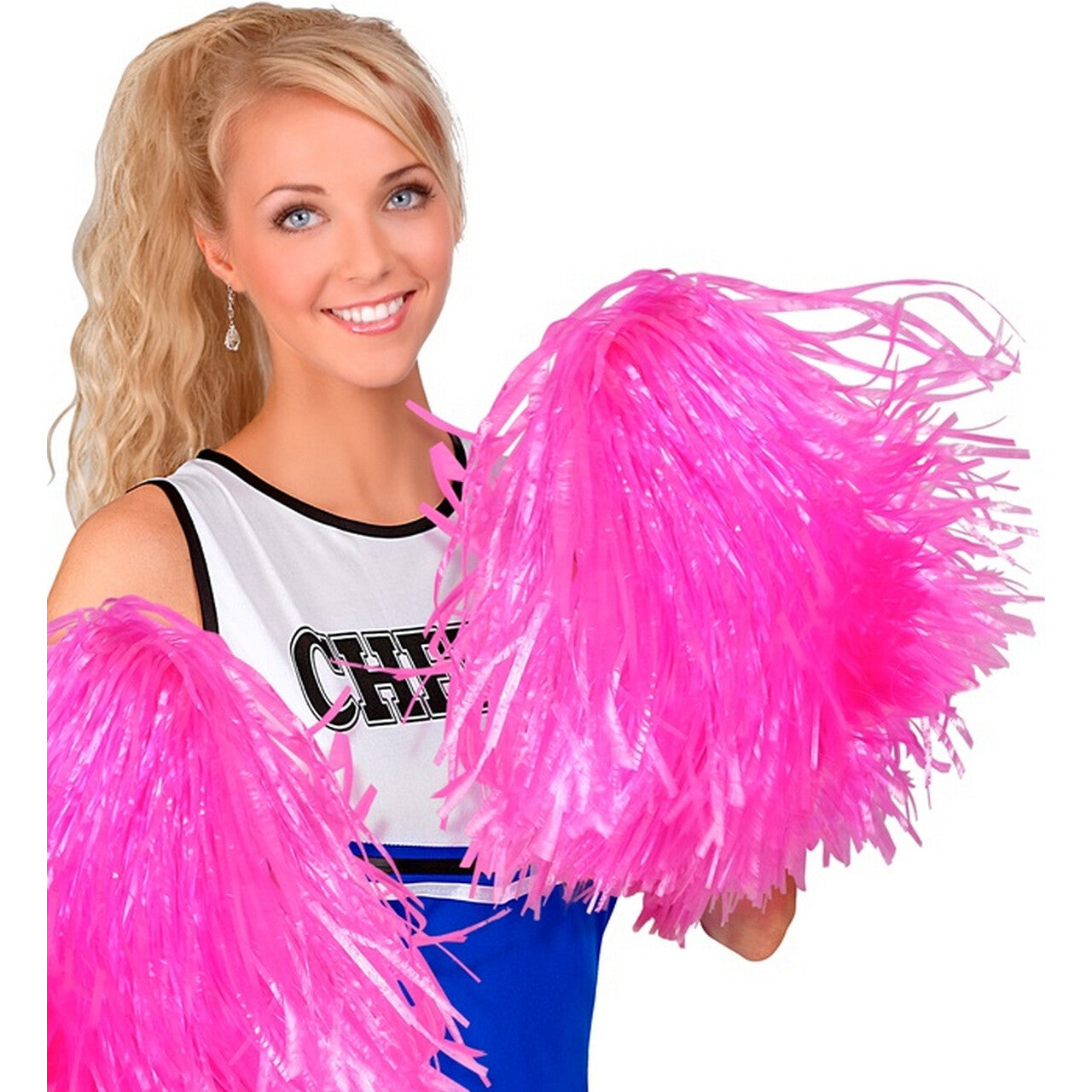Op deze afbeelding zie je een Accessoires, van het merk Widmann. Cheerleader Pom Pom Roze 1 Stuk