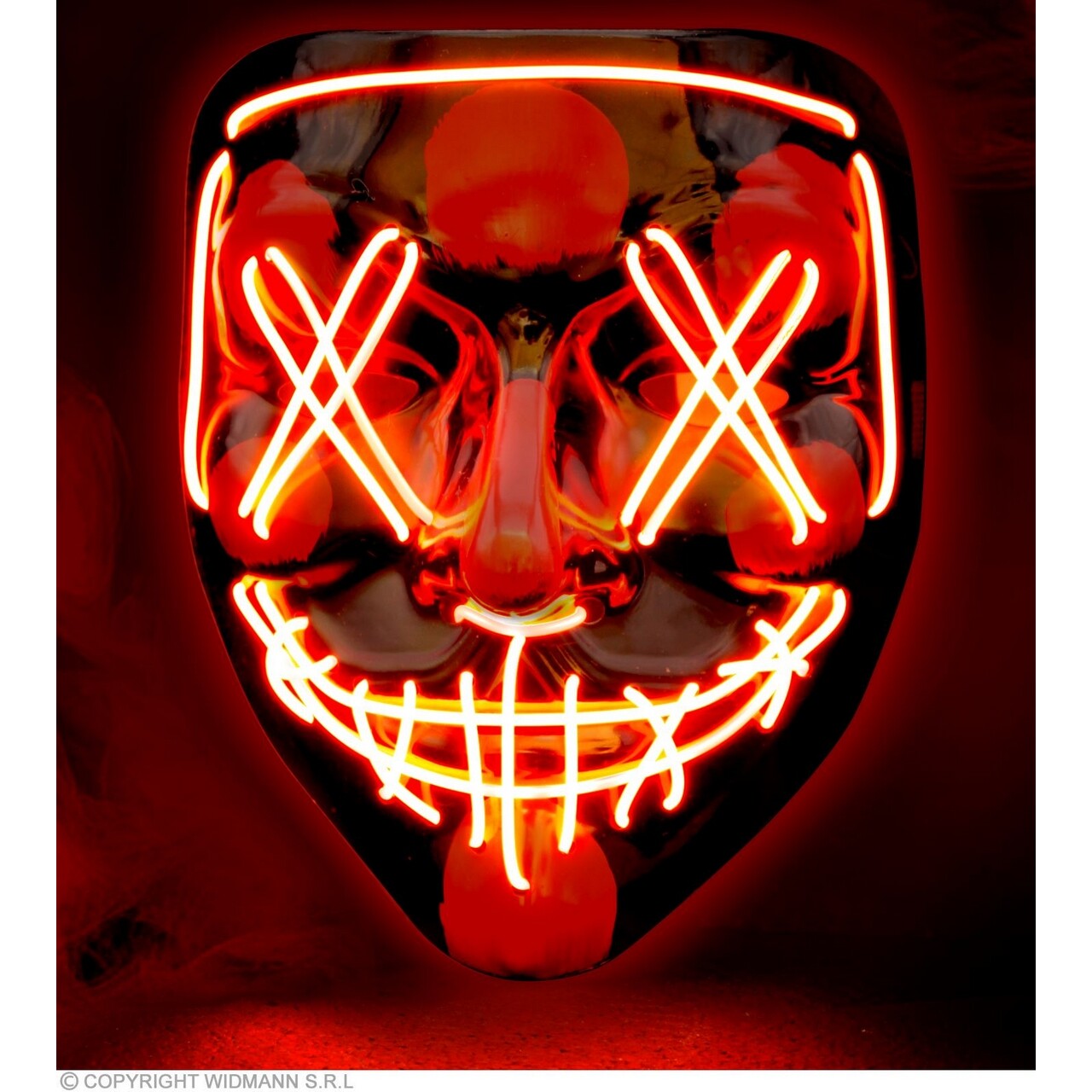 Op deze afbeelding zie je een Accessoires, van het merk Widmann. The Purge Masker Met Rood Licht