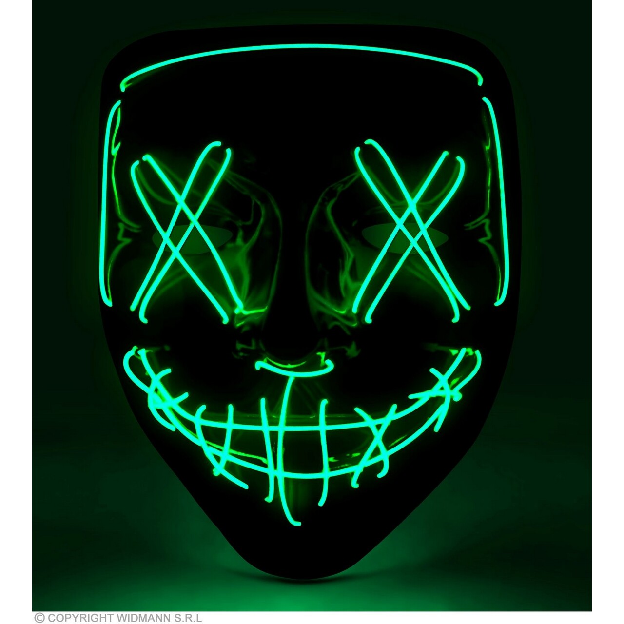 Op deze afbeelding zie je een Accessoires, van het merk Widmann. The Purge Masker Met Groen Licht