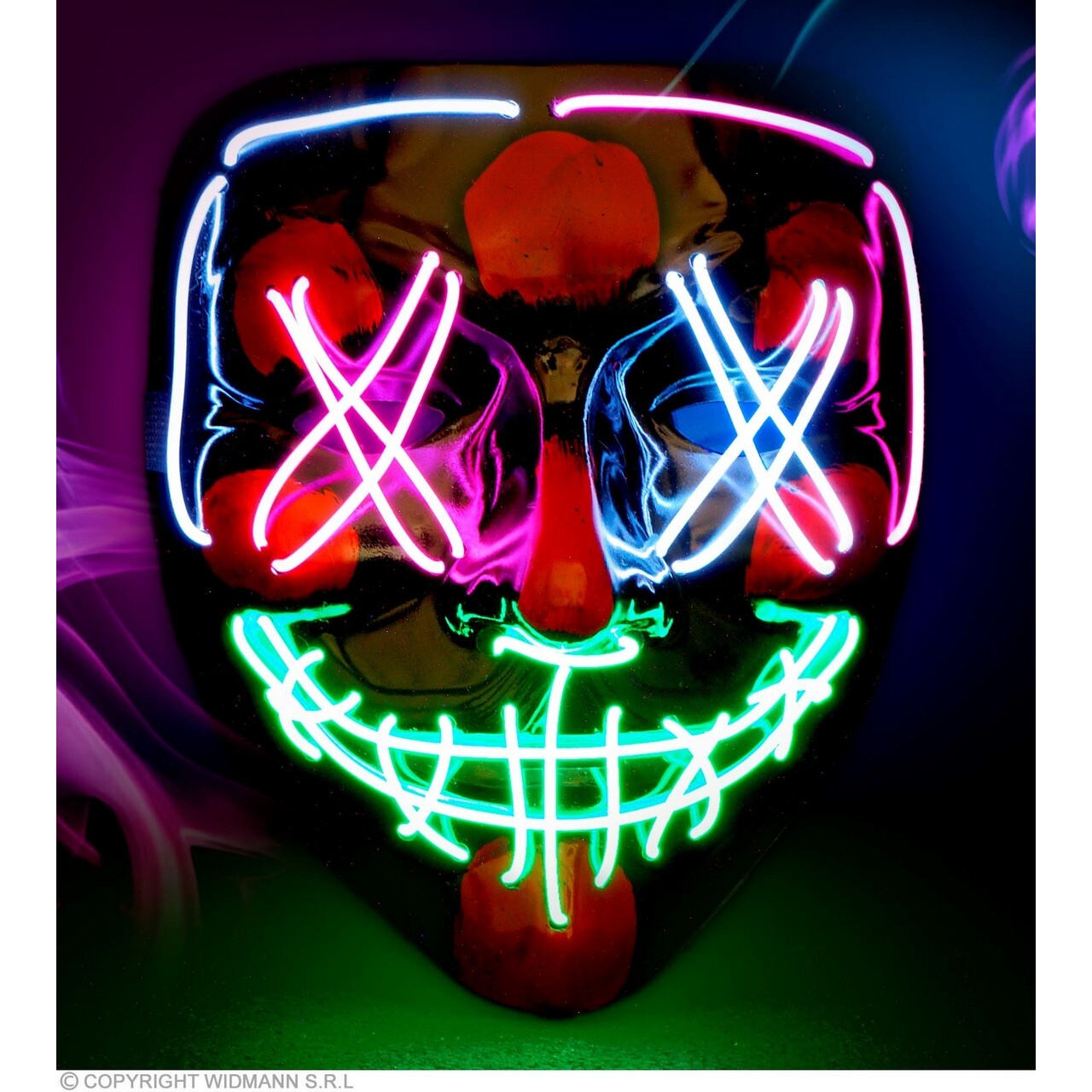 Op deze afbeelding zie je een Accessoires, van het merk Widmann. The Purge Masker Met Gekleurd Licht