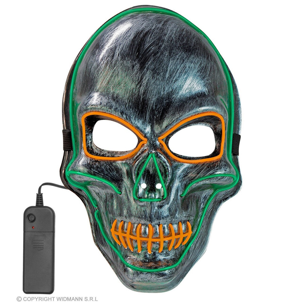 Op deze afbeelding zie je een Accessoires, van het merk Widmann. Schedel Masker Met Gekleurd Licht