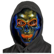 Op deze afbeelding zie je een Accessoires, van het merk Widmann. Schedel Masker Goud Met Gekleurd Licht