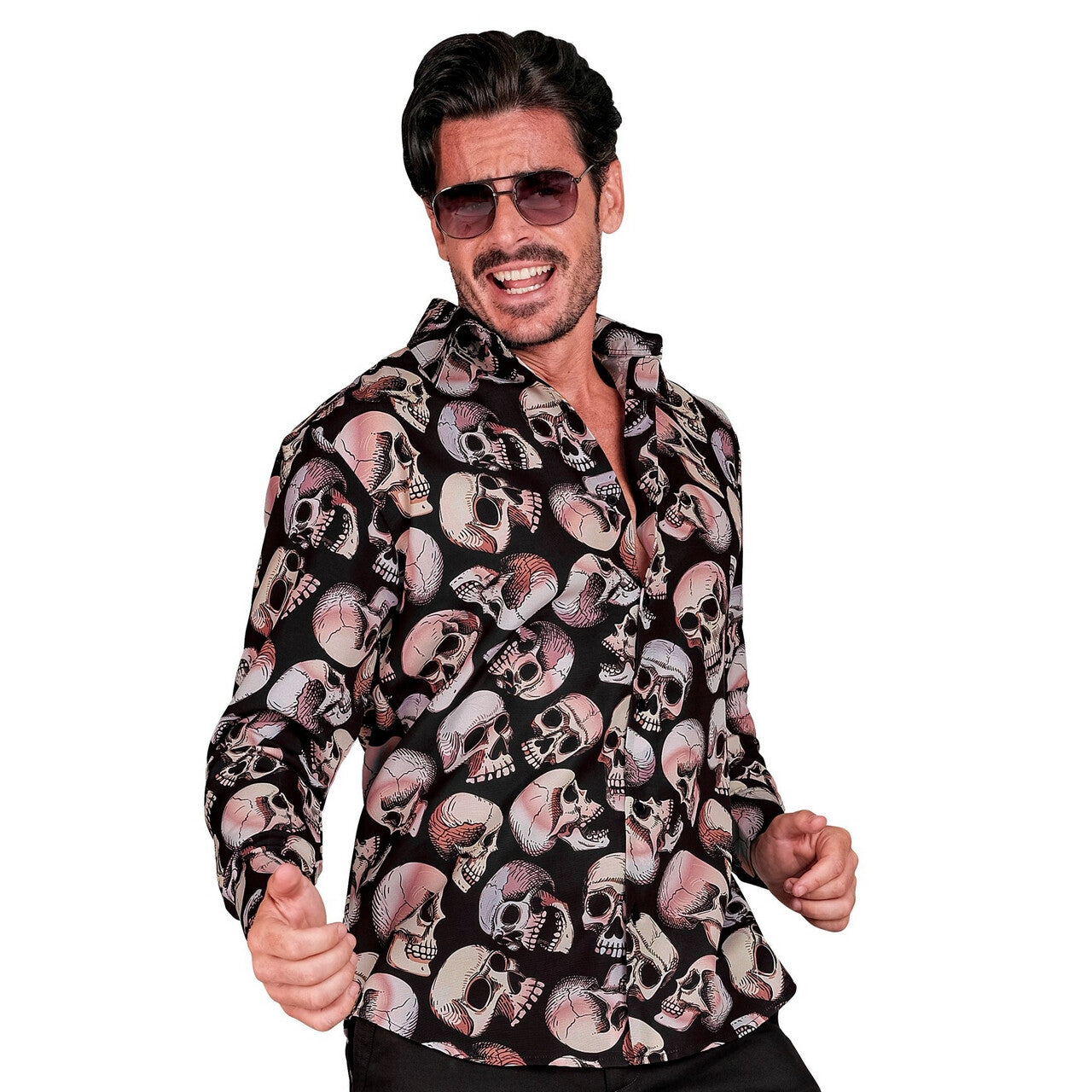 Op deze afbeelding zie je een Kostuums, van het merk Widmann. Skull Emperor Overhemd Man
