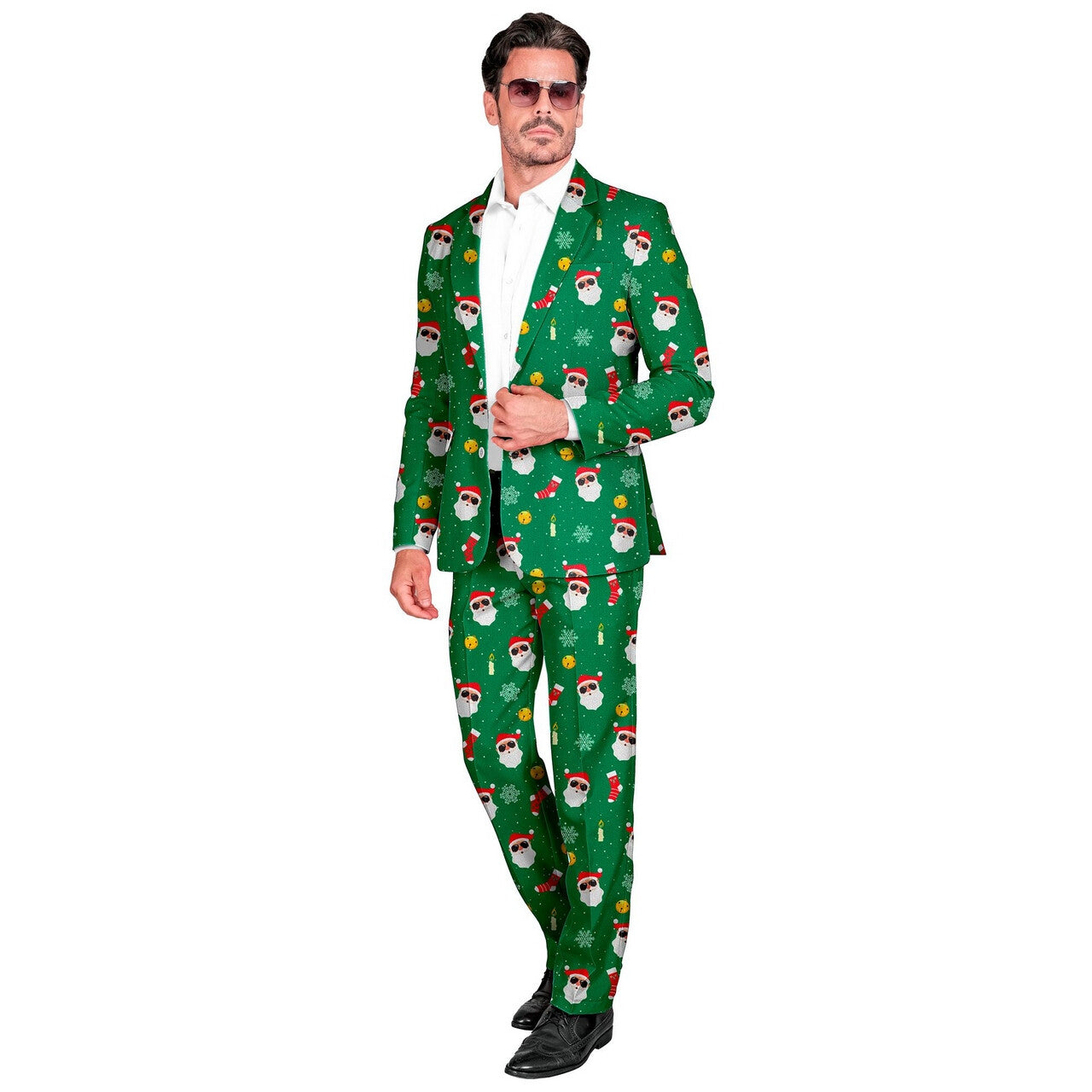 Op deze afbeelding zie je een Kostuums, van het merk Widmann. Xmas Cool Santa Man Kostuum