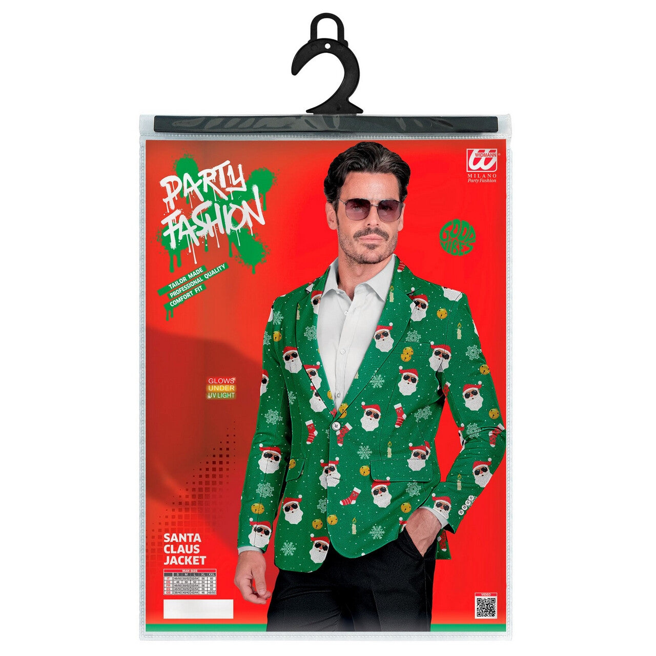 Op deze afbeelding zie je een Kostuums, van het merk Widmann. Santa Cool Claus Colbert Man