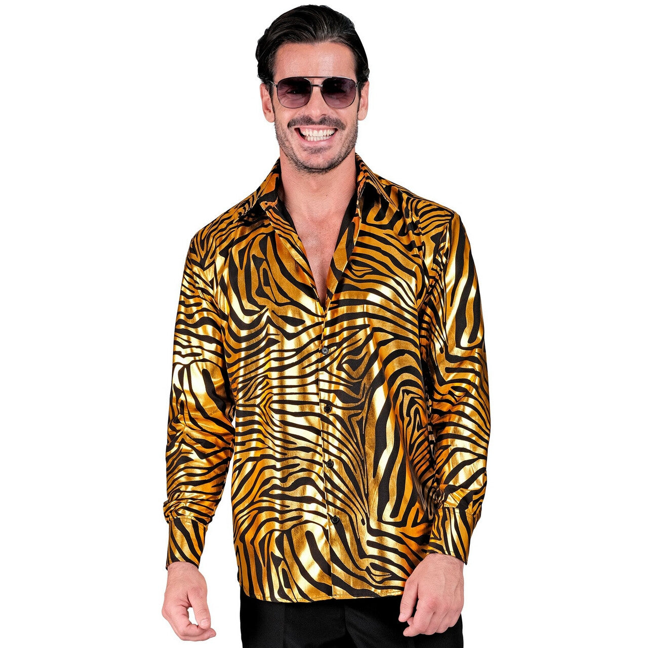 Op deze afbeelding zie je een Kostuums, van het merk Widmann. Joe Gold Junglekoning Overhemd Man