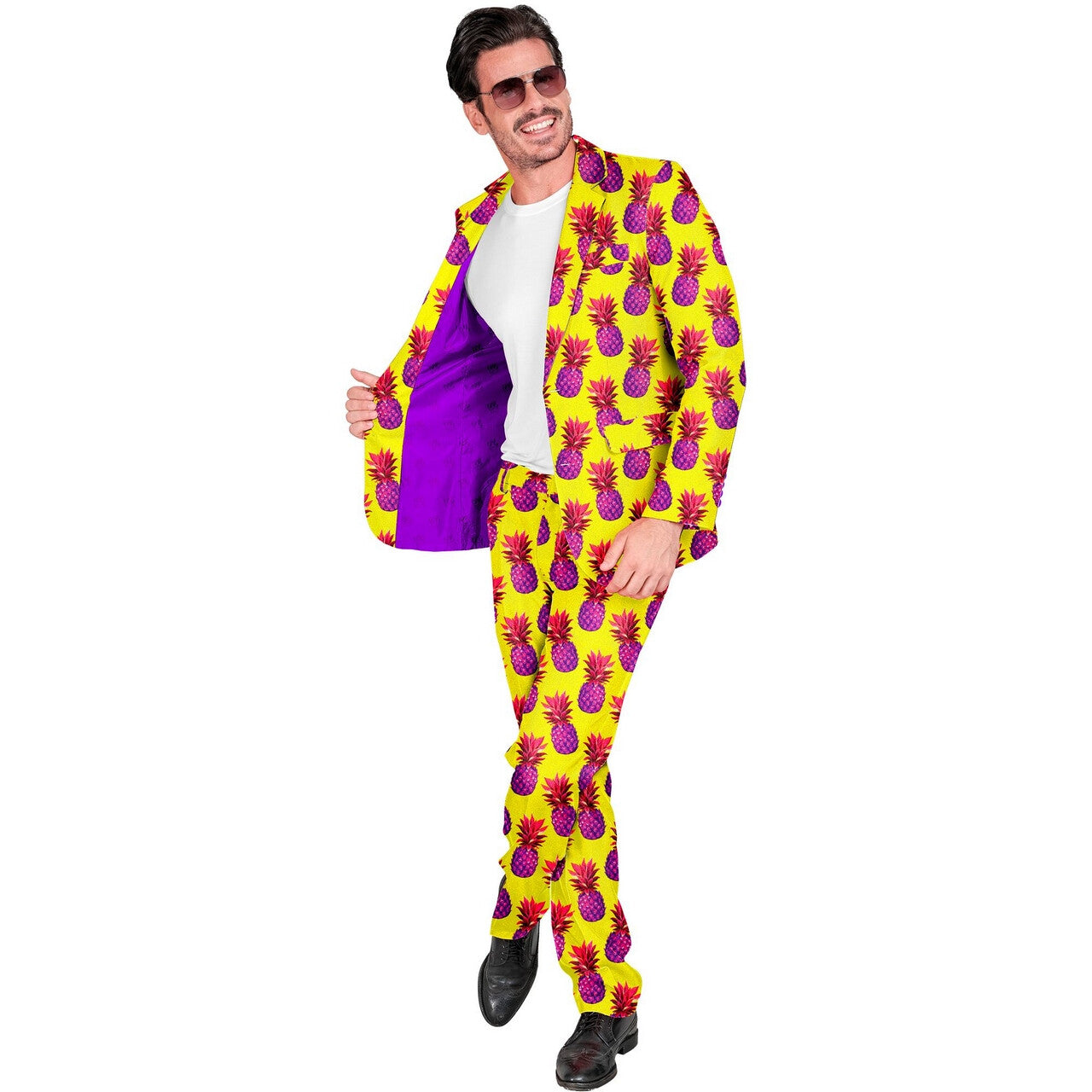 Op deze afbeelding zie je een Kostuums, van het merk Widmann. Neon Tropicananas Man Kostuum