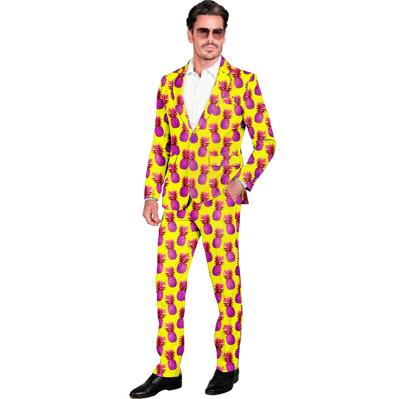 Op deze afbeelding zie je een Kostuums, van het merk Widmann. Neon Tropicananas Man Kostuum