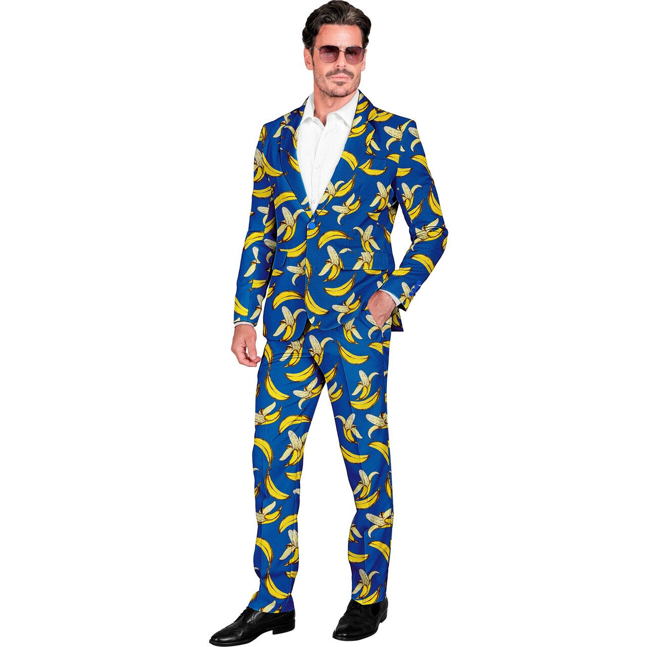 Op deze afbeelding zie je een Kostuums, van het merk Widmann. De Pisang Man Kostuum
