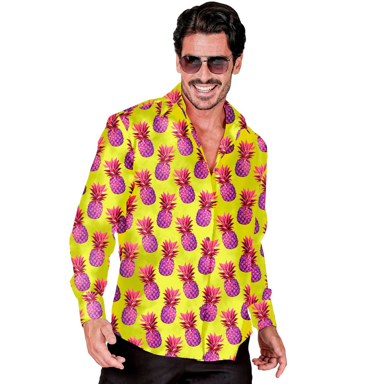 Op deze afbeelding zie je een Kostuums, van het merk Widmann. Tropical Fruit Party Beach Overhemd Man