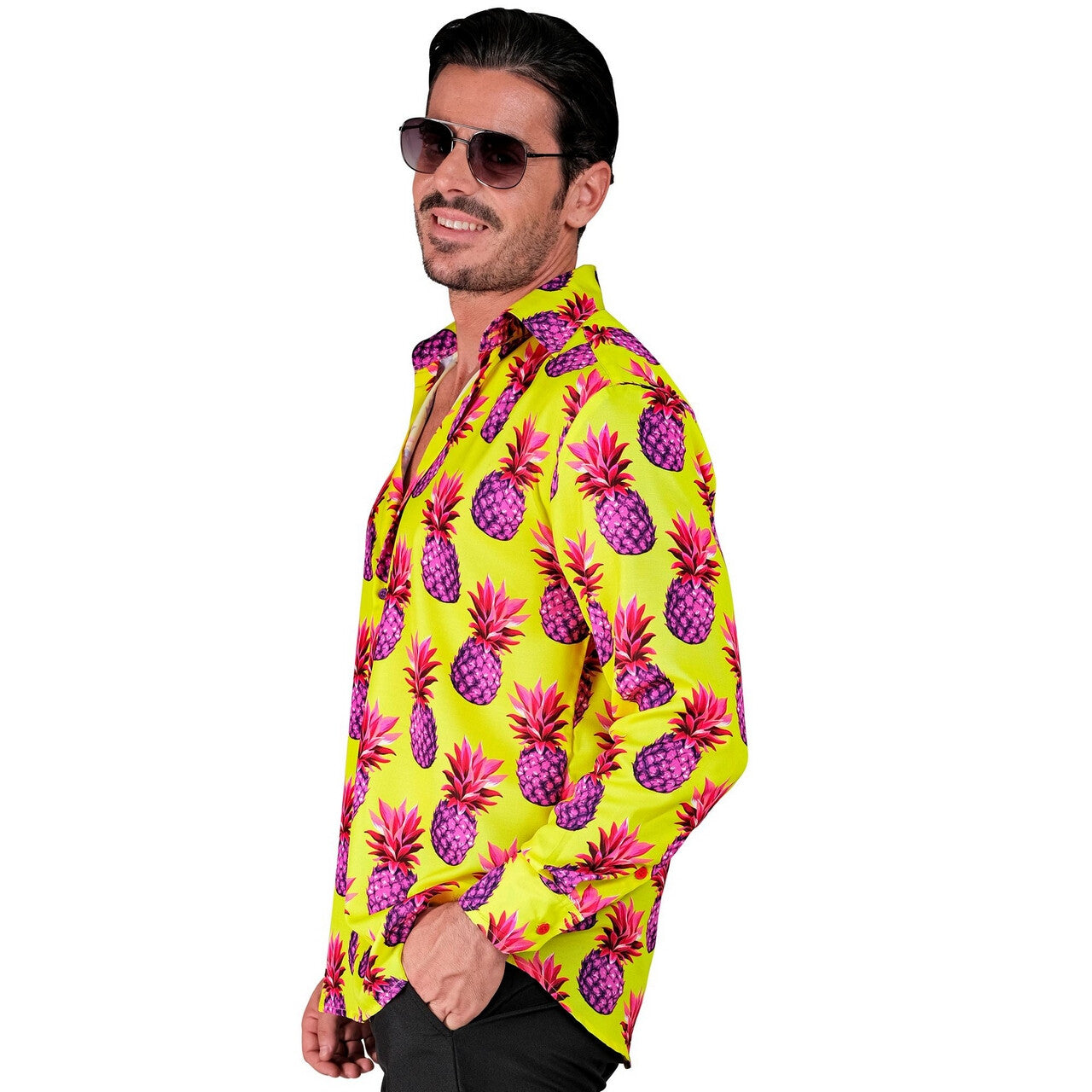 Op deze afbeelding zie je een Kostuums, van het merk Widmann. Tropical Fruit Party Beach Overhemd Man