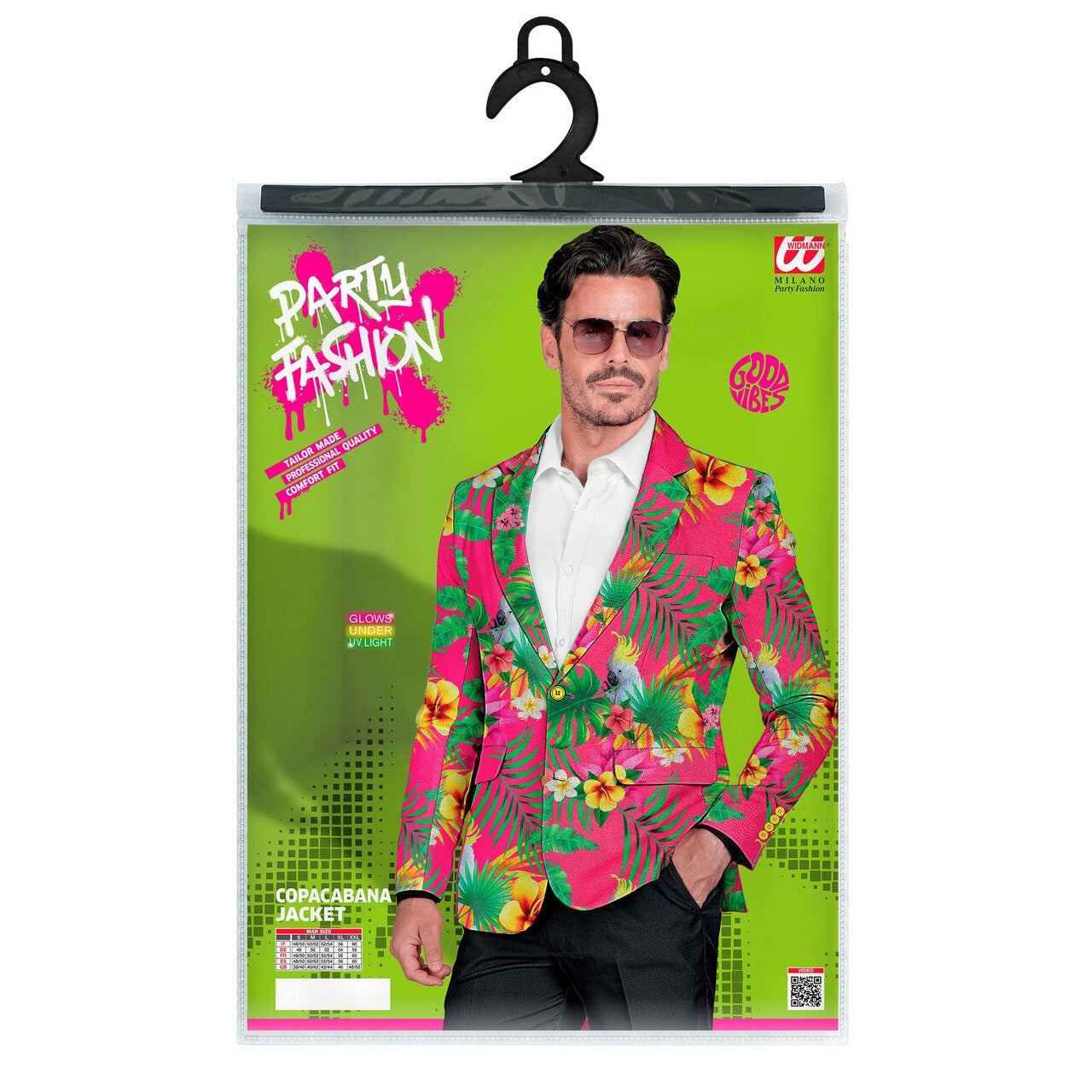 Op deze afbeelding zie je een Kostuums, van het merk Widmann. Classy Tropical Beach Colbert Man