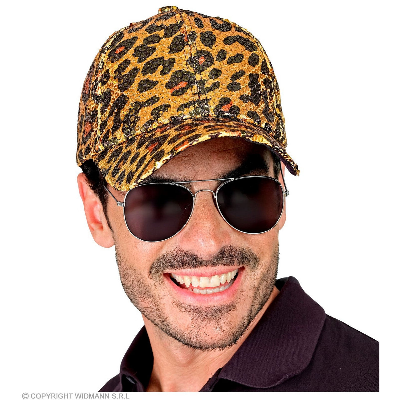 Op deze afbeelding zie je een Accessoires, van het merk Widmann. Pailletten Pet Luipaard Pimp