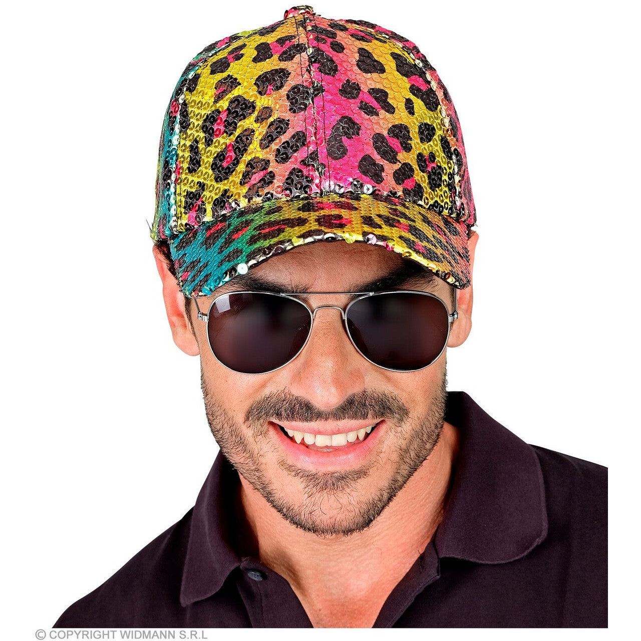 Op deze afbeelding zie je een Accessoires, van het merk Widmann. Pailletten Pet Regenboog Safari