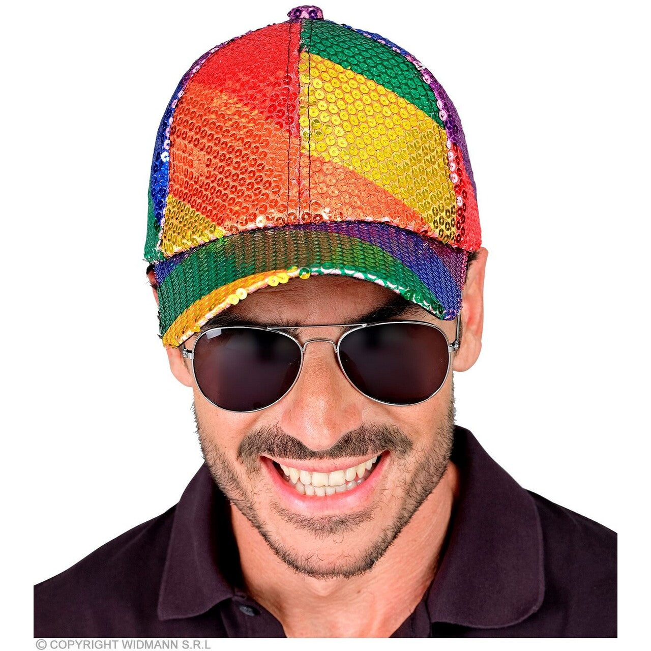 Op deze afbeelding zie je een Accessoires, van het merk Widmann. Pailletten Pet Regenboog