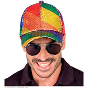 Op deze afbeelding zie je een Accessoires, van het merk Widmann. Pailletten Pet Regenboog