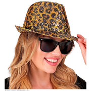 Op deze afbeelding zie je een Accessoires, van het merk Widmann. Pailletten Gangster Hoed Pooier