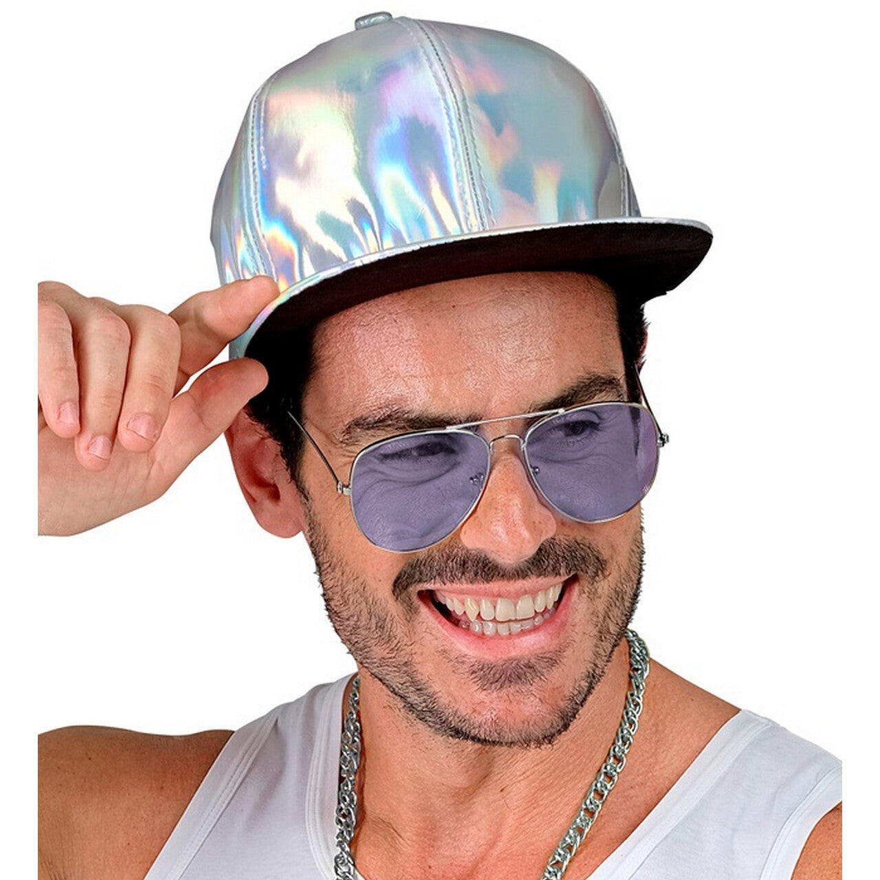 Op deze afbeelding zie je een Accessoires, van het merk Widmann. Holografische Zilveren Pet