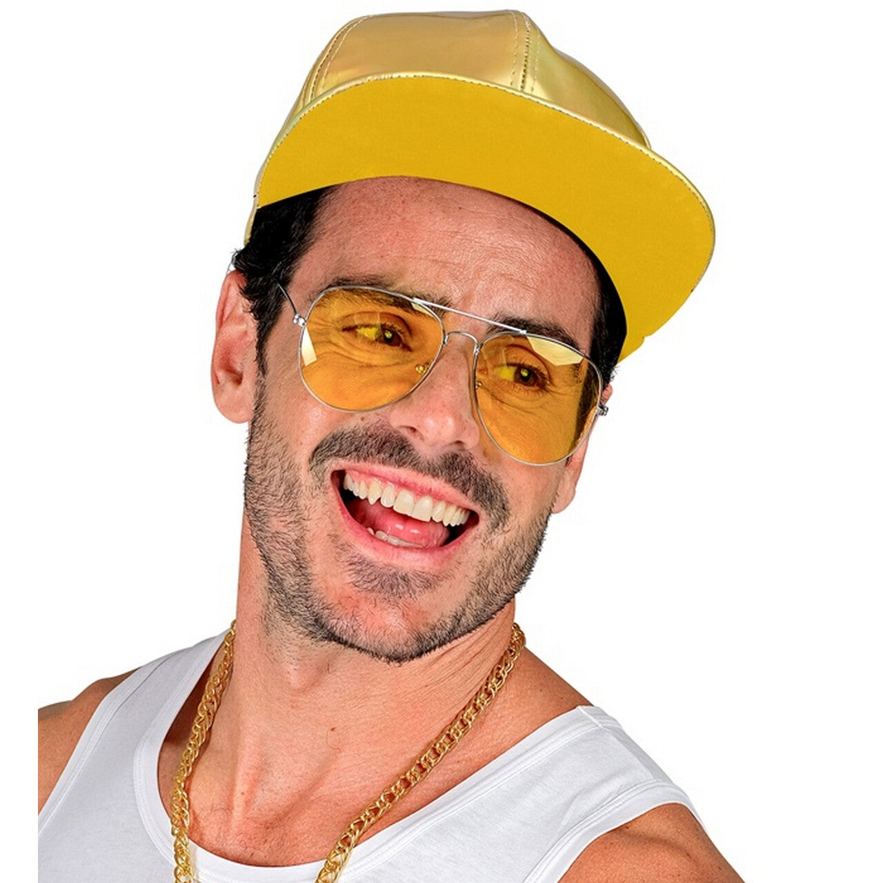 Op deze afbeelding zie je een Accessoires, van het merk Widmann. Holografische Gouden Pet