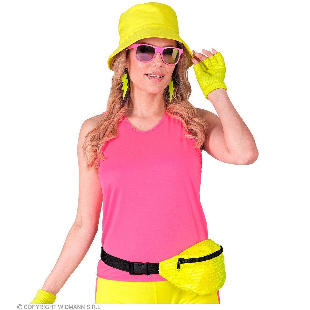 Op deze afbeelding zie je een Accessoires, van het merk Widmann. Pailletten Heuptas Neon Geel