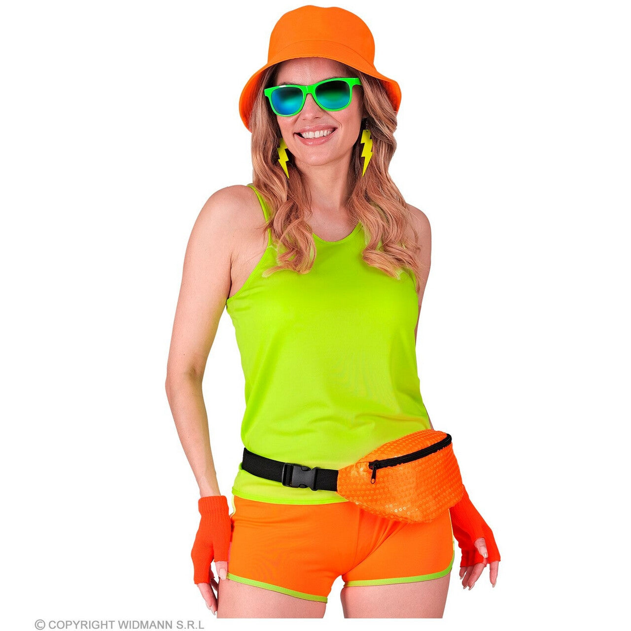 Op deze afbeelding zie je een Accessoires, van het merk Widmann. Pailletten Heuptas Neon Oranje