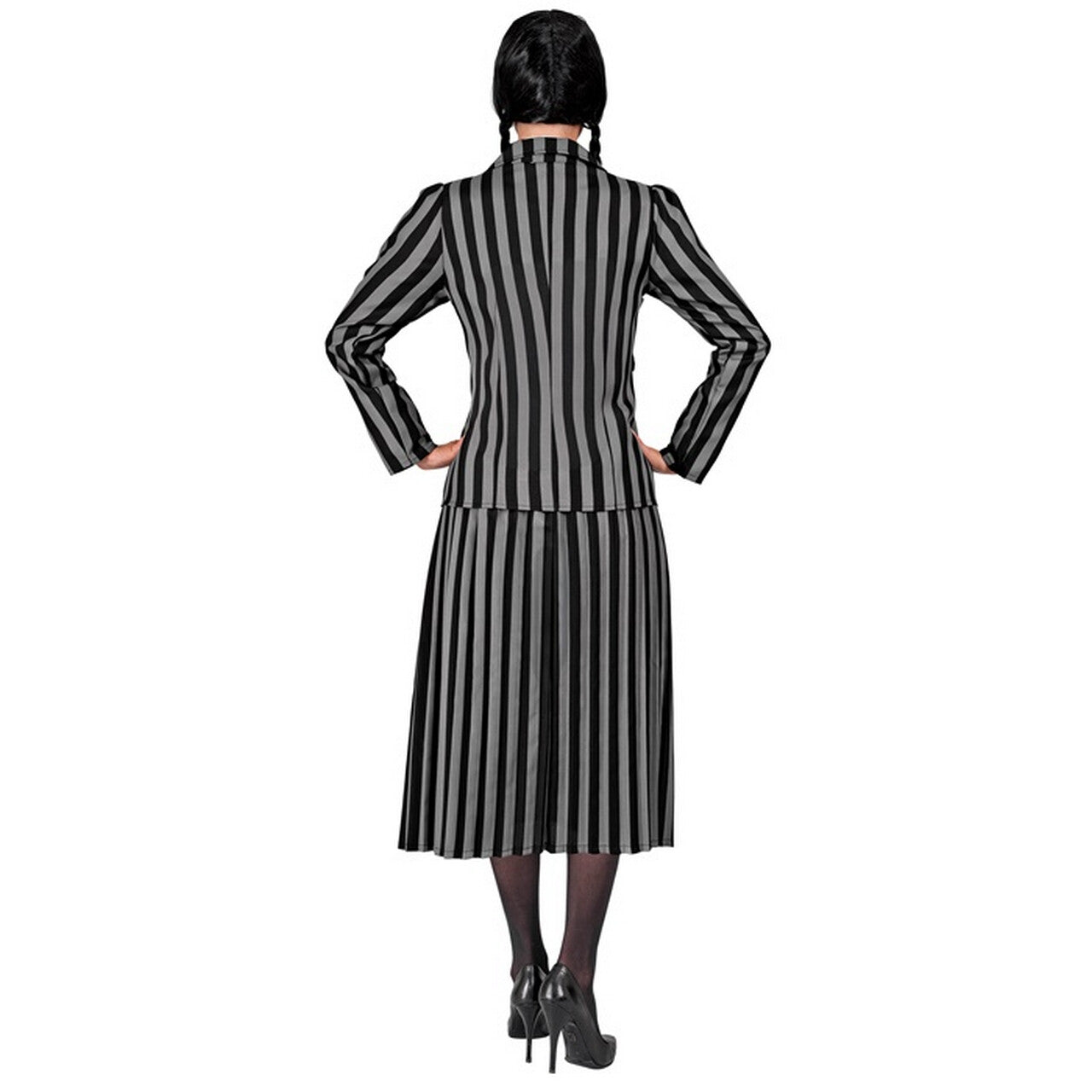 Op deze afbeelding zie je een Kostuums, van het merk Widmann. Schooluniform Wednesday Nevermore Academy Vrouw Kostuum
