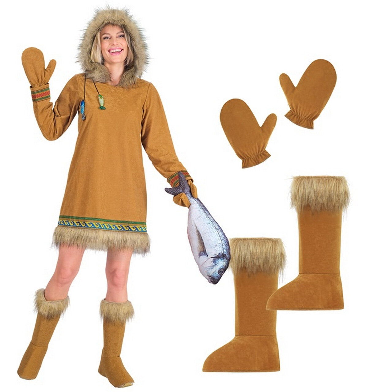 Op deze afbeelding zie je een Kostuums, van het merk Widmann. Iglo Bewoonster Sedna Vrouw Kostuum