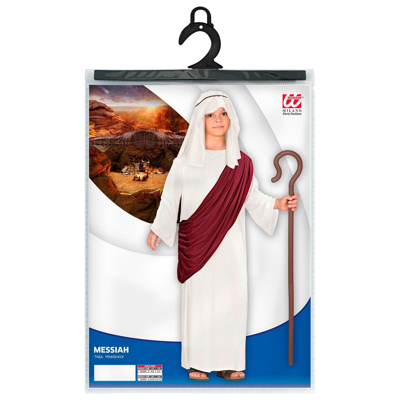 Op deze afbeelding zie je een Kostuums, van het merk Widmann. Schaapsherder De Messias Jongen Kostuum