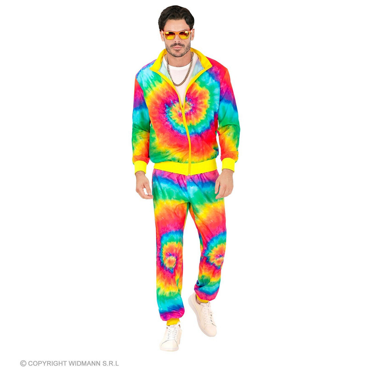 Op deze afbeelding zie je een Kostuums, van het merk Widmann. Tie Dye Never Dies Trainingspak Kostuum